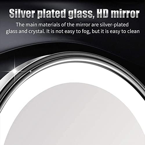 WUQIAO 1X/10X Двустранно Увеличително Огледало за грим с подсветка, 8-Инчов Стенни Огледала за баня, завъртащо се на 360 °, Выдвижное Складное Козметично Огледало, Черен, с ?