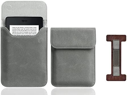 за Kindle (10-то поколение, випуск 2019 г.) (номер на модела J9G29R)-6 инча, за чанти Kindle Sleeve-С каишка за ръка с шарките на кафе личи -сив