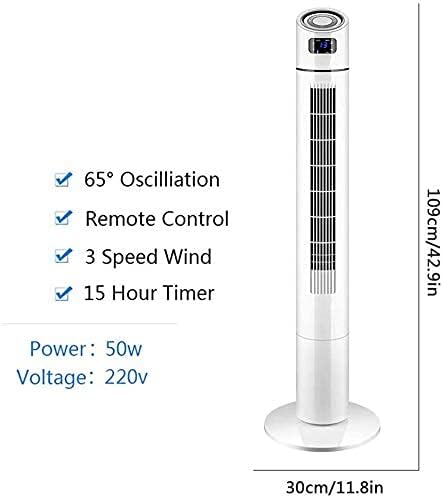 LILIANG- - охладителя безшумен кула вентилатор с дистанционно управление, 3 режима на вятъра, вибриращо, 15-часов таймер