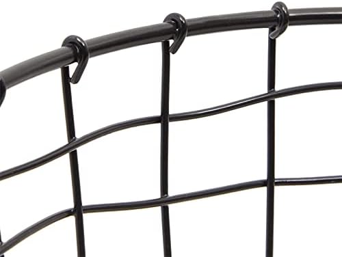 Кръгли черни Телена кошница за дрехи с дръжки (метални, 8.5 x 11 инча, 2 опаковки)