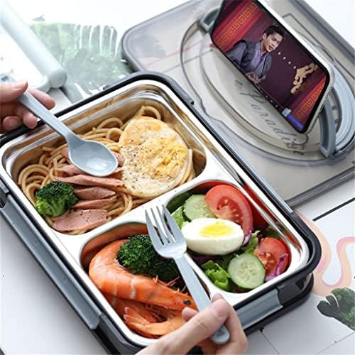 N/A Bento Box Японски Обяд-кутия от неръждаема стомана за закуска, за обяд, кутия за обяд, Кухненски прибори (Цвят: черен