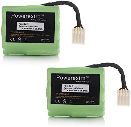 Батерия Powerextra 7,2 4000 mah, съвместима с роботизирани пылесосами Neato XV-11 XV-12 XV-14 XV-15 XV-21 XV-25, XV Essential, XV Signature Pro, Разменени батерия Neato 945-0005 205-0001 (2 опаковки)