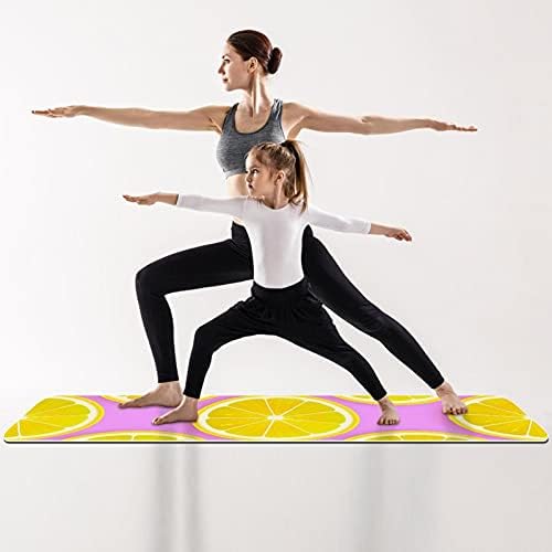 Дебела подложка за йога Siebzeh Lemon Pattern Премиум-клас, в екологично Чист Гумена подложка за здраве и фитнес, нескользящий мат за всички видове упражнения, йога и пилатес