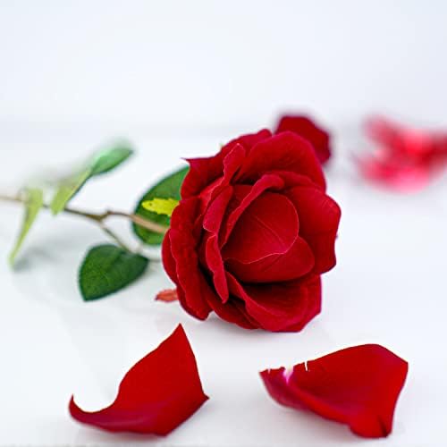 Кутия за пръстени с Благородната Роза - Кутия за Годежни пръстени с Цветя Сърце за пръстен с предложение за брак, Церемония,