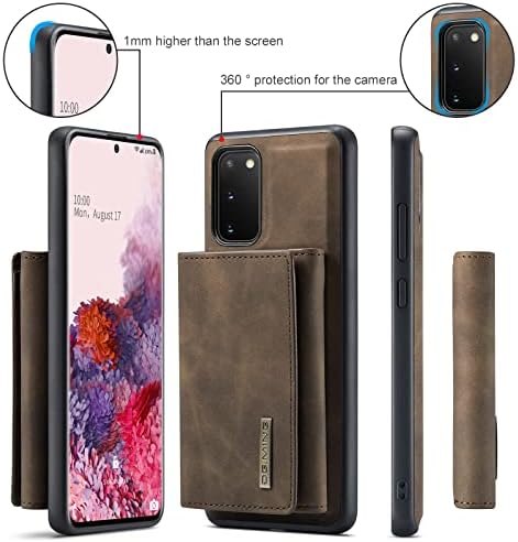 UDBKKDX 2 в 1 Подвижни Портфейл и калъф за телефон Samsung Galaxy S23 Ultra с магнитна чрез адсорбция, Мат Кожена Поставка