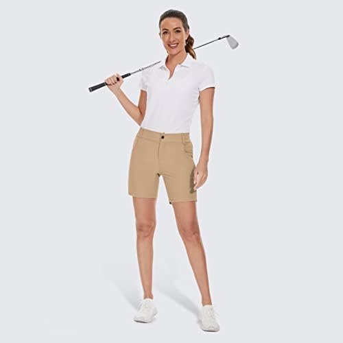 Дамски туристически Панталони за голф Cagola, бързо съхнещи Летни Шорти 7 инча, Ежедневни Работни Панталони с Висока