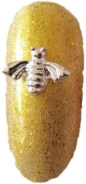 20pcs INS Украса за дизайн на ноктите от пчелен сплав, Златни 3D Окачване-Карамфил, направи си сам, 3D Японски Бижута, Елегантен Аксесоар за Маникюр - (Цвят: Малка сребърна ?