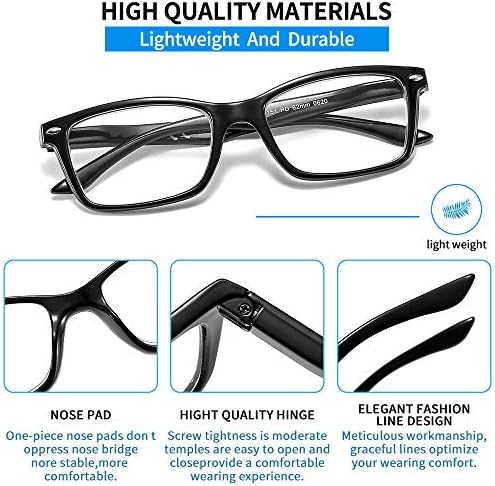 Леки Очила за четене SUERTREE, 3 опаковки, с пружинным тръба на шарнирна връзка, Очила за защита от uv лъчи за мъже и