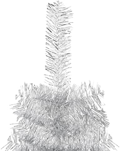 VidaXL Тънка Изкуствена Други Коледната елха с Поставка Сребрист цвят 70,9