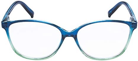 Големи очила за четене BLUELESS в стил Ридеров Cateye за жени (Тъмно синьо дужка, 4,00)