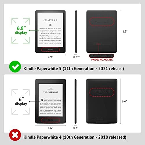 за 6,8-инчов Kindle Paperwhite (11-то поколение, випуск 2021 г.) (образец № M2l3EK) освободен калъф от TPU с функция