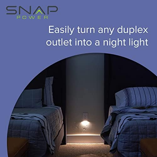 SnapPower 3 Pack GuideLight 2 за контакти [Нова версия - led подсветка] - лека нощ - Стенни панела на електрически контакт с led ночниками - Сензор за автоматично включване / изключван