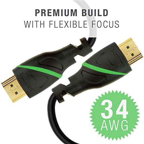 Кабел HDMI серия Mediabridge™ Flex (1 фут) поддържа 4K при 50/60 Hz, висока скорост, тестван на ръка, HDMI 2.0 Ready