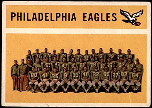 1960 списък на екипа Topps 92 Eagles на Филаделфия Ийгълс (Футболна карта) ЧЕСТНО Игълс