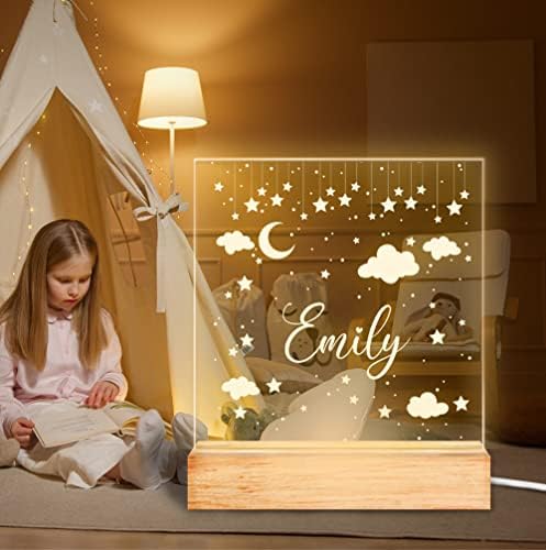 Wucidici Потребителското си Име лека нощ Персонализирани Детска нощна светлина със Звездите Индивидуален Лампа за Спални,
