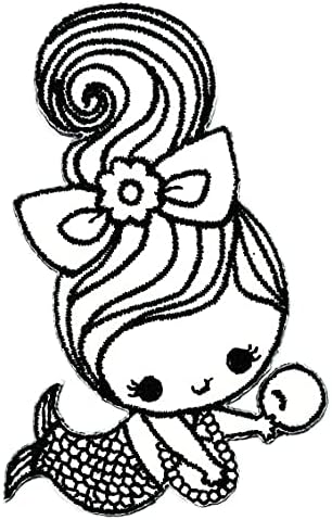 Rareeasy Кръпка Сладко Малко Дете на Русалка Карикатура на Стикер Лепенки Апликация Бродерия на Iron Иконата САМ Занаяти