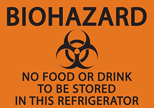 Знак за биологична опасност Zing Green Products 1916S Eco Safety, В хладилника няма храна и напитки, 5 x 7 инча, черно