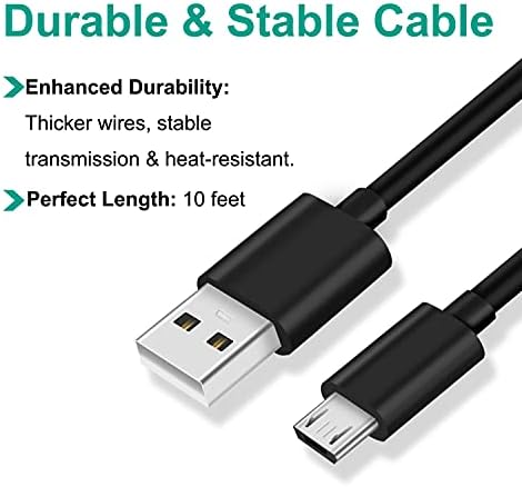 Подмяна на кабел за Зарядно Micro USB с дължина 10 Метра за Xbox One S, One X Контролер за Зареждане захранващ Кабел