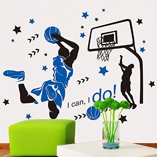 Amaonm Творчески 3D Баскетболист Потапям Баскетболна Звезда Стикери За Стени, Подвижни Стени Арт Декор САМ Стикер на