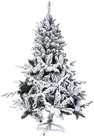 Изкуствена Коледна Елха YUMUO от Флока, Коледно Дърво в Селски стил за Коледната елха с Украса за Празнично декор-Железни Крака 180 см