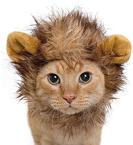 Костюм за Хелоуин с грива на лъв за домашен любимец Krewe Cat–Подходящи за размер на врата 8 -14 - Костюм на Лъв за малки