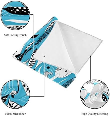 LORVIES Спортно Охлаждащо Кърпа, 2 опаковки –бързо съхнещи Кърпи във формата на Риба-Еднорог, за практикуване на Йога,