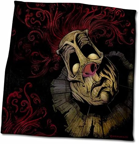3D Тъмен, Зъл, Клоун, Илюстрация - Зловещ клоун с Червена коса - Кърпи (twl-252432-3)