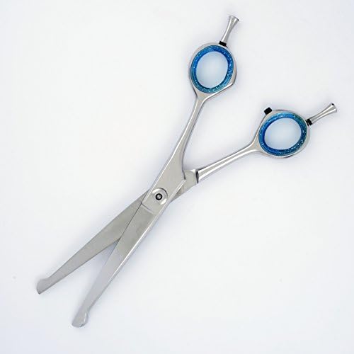 Ултра ножици 7 извити надолу, професионални ножици за грижа за домашни любимци, двойна поставка за пръстите, през цялата