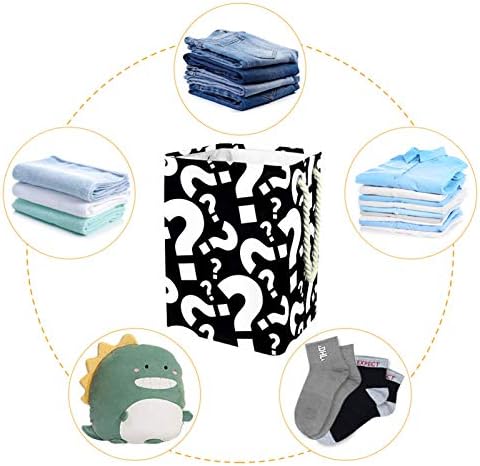 Кошница за дрехи MAPOLO с Забавен Модел на Въпросителния Знак, Сгъваема Кошница за съхранение на бельо с Дръжки, Подвижни
