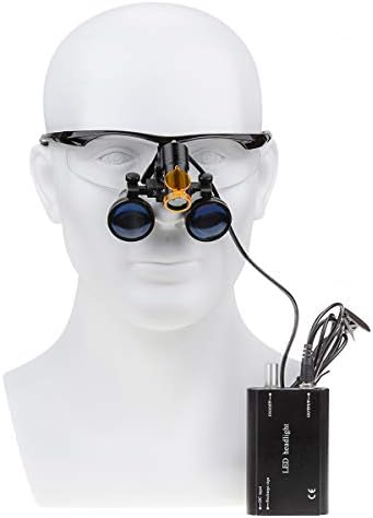 EustomA 3.5 X Бинокулярна Лупа Оптично Стъкло с 5 Вата на Прожекторите Поясная Подвесная Led лампа със Скоба DY-008 с Чекмедже За Съхранение (черен)