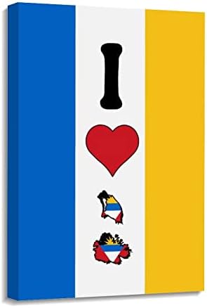 Yelolyio Обичам Страната Си, Антигуа И Барбуда Стенно Изкуство на Платното за Спални, Обзавеждане на Хол, Стенни Плакати с изображение на Флага на Антигуа и Барбуда, Раб