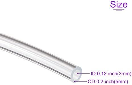 DMiotech 3.0 мм ID 5 mm OD Прозрачна PVC Тръба Гъвкав Прозрачен Маркуч Винил Тръба за Седене Водопроводна Тръба, Въздушна Тръба Маслена Тръба, Дължина 4 м