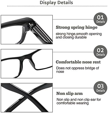 Очила за четене BIENCOOL 6 опаковки в Традиционните Рамки за мъже и жени за четене с Подпружиненными панти