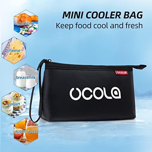 UCOLA Малка чанта-хладилник, чанта за закуски, Малко изолирано чанта, Чанта за сандвичи, чанта за замразени вечери, чанта за замразяване на закуски за работни пътувани