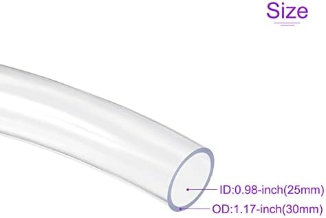 DMiotech 25 мм ID 30 mm OD Прозрачна PVC Тръба Гъвкав Прозрачен Маркуч Винил Тръба за Седене Водопроводна Тръба, Въздушна Тръба Маслена Тръба, Дължина 1 m