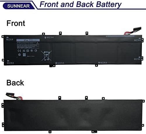 SUNNEAR 6GTPY Батерия за лаптоп 97Wh Замяна Dell XPS 15 9550 9560 9570 7590 Precision 5510 5520 5530 M5510 M5520 Inspiron
