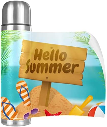 Здравейте, Летни Плажни Термос с вакуумна Изолация от Неръждаема Стомана 16 унции, Множество Запечатани Бутилка за вода, без BPA с покритие, запазва топлината или сту?