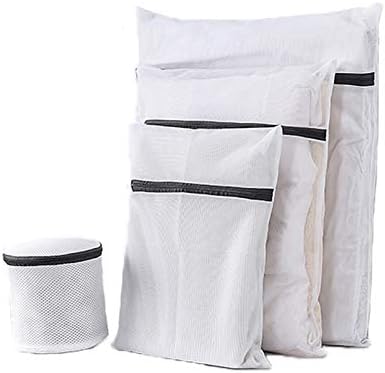 Чанта за дрехи XYJNN | mesh bag за бельо, Голяма чанта за дрехи, Антидеформационная чанта за дрехи за пералня, фин мрежест Комплект от 4 теми (Цвят: бял)