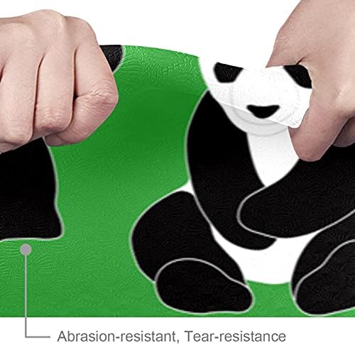 Мечът на Дракона с шарките на Китайската Панда на Зелен фон, по-дебела подложка за йога Премиум-клас, в Екологично Чист