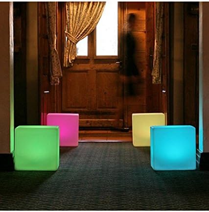 Mr.Go 14-Инчов Перезаряжаемое led седалка Cube Light с дистанционно управление, която се променя цвета RGB, led стол
