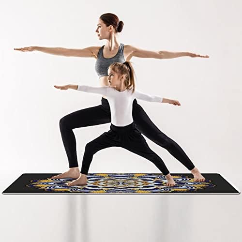 Реколта Цветна Мандала в стил Бохо с цветя копие, много дебело килимче за йога - Екологично Чист нескользящий подложка за упражнения и фитнес, тренировъчен мат за в?