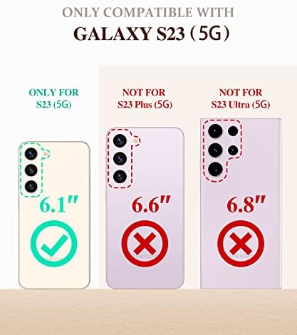 Комплект GVIEWIN Marble - съвместим с калъф Samsung Galaxy S23 (позлатен /сив) + държач за пръстени телефон (бял / златен) (комплект от 2 теми)
