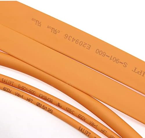 MYCZLQL Оранжево 2: 1 Свиване тръба Φ1 Мм - Φ50 мм Пластмасова кабел Електрически ръкав 1/3/5/10 метра (оранжев цвят x 10 м, размери: 25 мм)