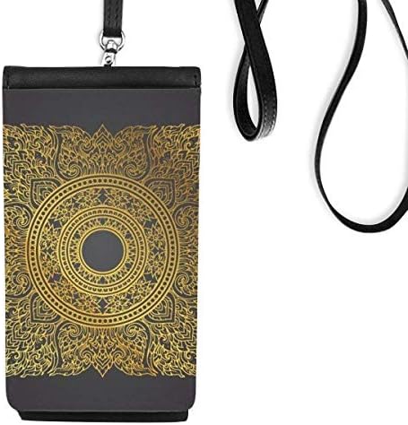 Културата На Тайланд Златна Фолио Телефон В Чантата Си Портфейл Окачен Мобилен Калъф Черен Джоба