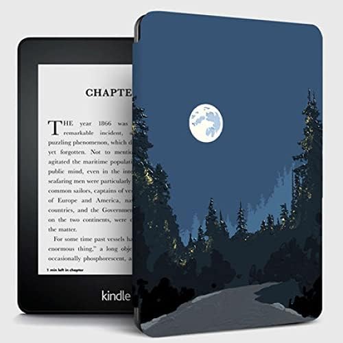 Калъф за изцяло нов Kindle Oasis (9-то поколение, 2017 година на издаване) с автоматична функция за събуждане / сън, Нов водоустойчив 7-инчов калъф Kindle Oasis, Нощен гора