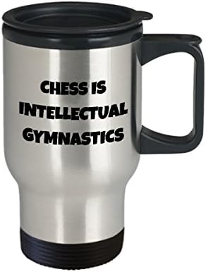 Шахматната Кафе Пътна Чаша за Най-Забавна Уникална Игра Чаена Чаша е Идеална Идея За Мъже И Жени Шахът е интелектуална