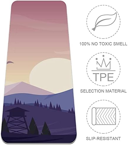 Дебела подложка за йога Siebzeh Sunset Pattern Премиум-клас, в екологично Чист Гумена подложка за здраве и фитнес, нескользящий