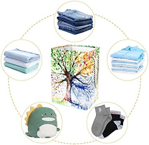 Цветно Дърво Four Seasons Големи кошове За пране и Чанта За Съхранение на Мръсна Кърпа Кошница с Дръжки Сгъваеми Кутии