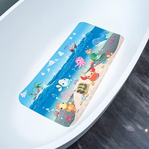 ShineCozy Cartoony детски килимче за баня - Нескользящий подложка за баня 35x16 см XL Голям Размер, Постелки за баня, Мини Подложки за Душата, за пода в банята (на кораба)