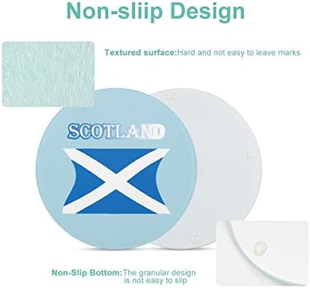 Кръгла Стъклена Дъска за Рязане с Флага на Шотландия, Нескользящие Тави за Разделочных Блокове за Кухненски Плот